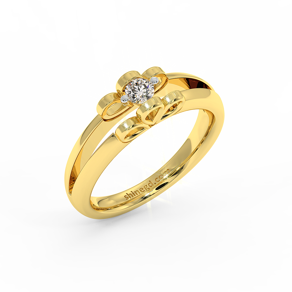 18K Gold Diamond Solitaire Ring